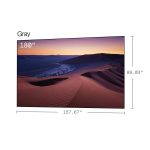AWOL Vision CineContrast Fixed Frame Soft Gray Projector Screen - 180 inch size dimensions