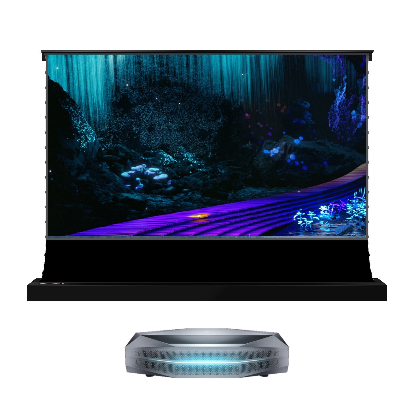 BUNDLE AWOL Vision Aetherion Max RGB Laser 4K UST Projector with VIVIDSTORM S PRO motorised floor rising CLR/ALR projector screen BUNDLE AWOL Vision Aetherion Max RGB Laser 4K UST Projector with VIVIDSTORM S PRO motorised floor rising CLR/ALR projector screen