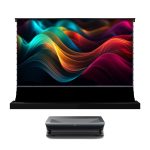 BUNDLE AWOL Vision LTV-3000 Pro 4K Triple Laser UST Projector with VIVIDSTORM S PRO motorised floor rising CLR/ALR projector screen